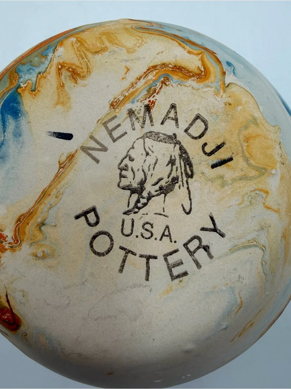 Nemadji Pottery Vase Multicolor Earth Tones Southwest 4.5